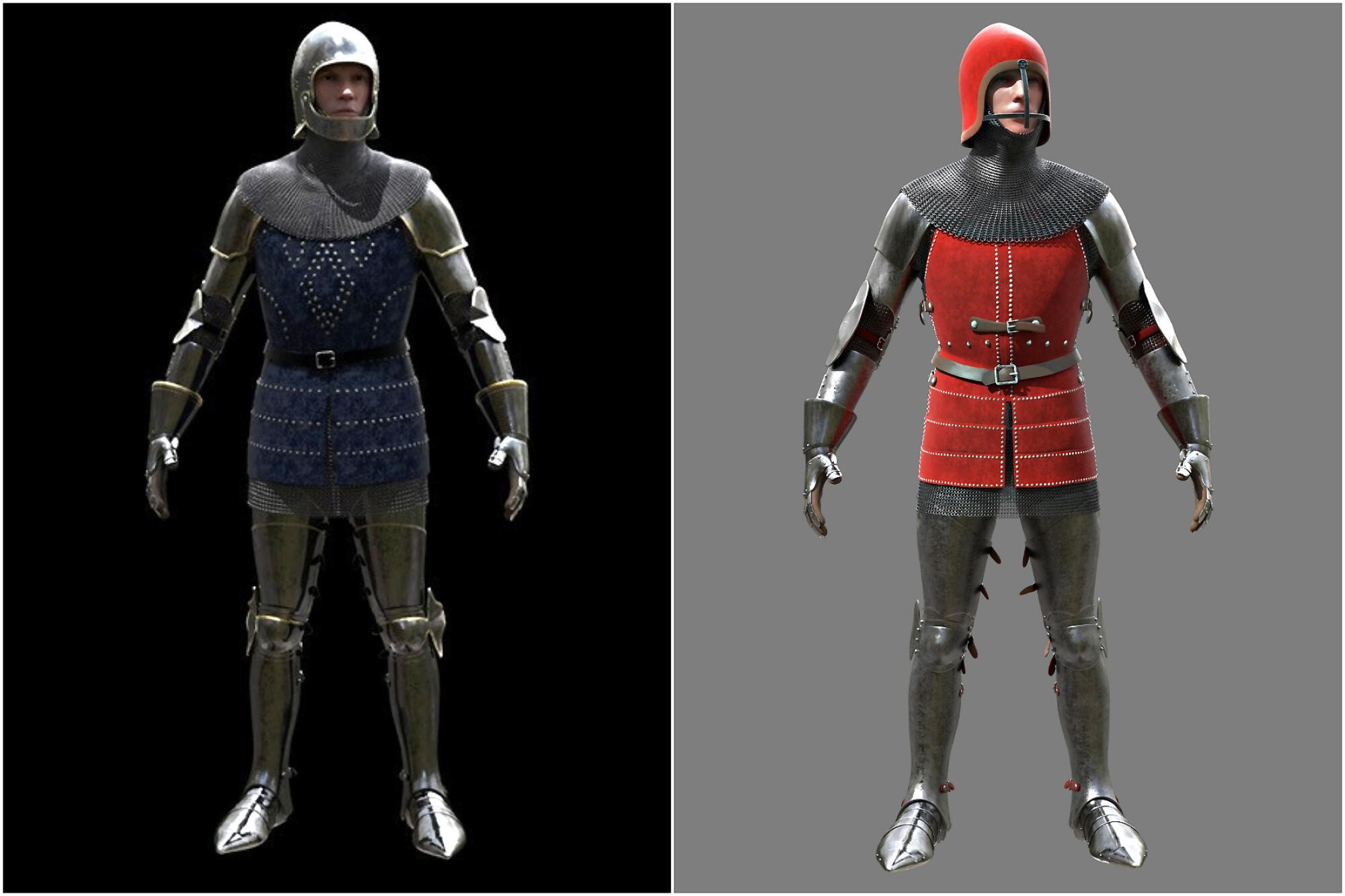 Digital concept designs for the armor in "The Last Duel."