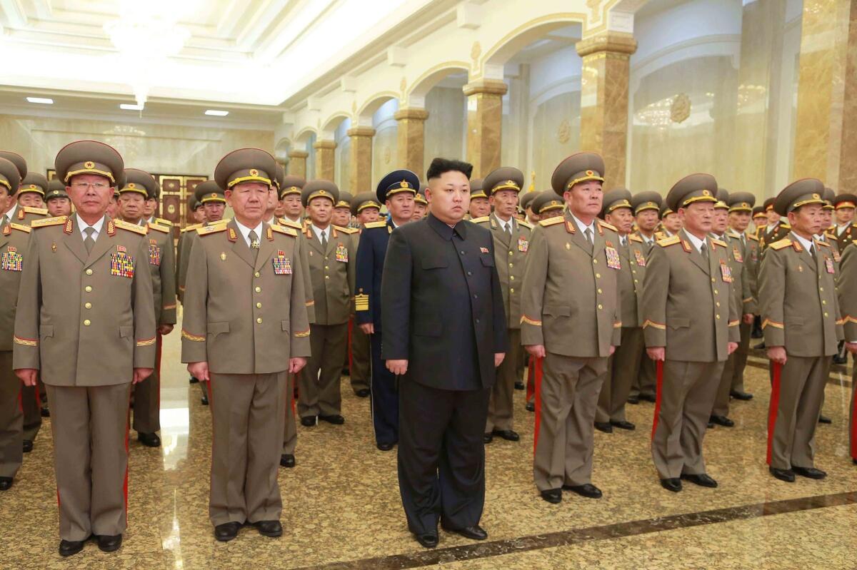 North Korean leader Kim Jong-Un visits the Kumsusan Palace of the Sun in Pyongyang on Jan. 1.