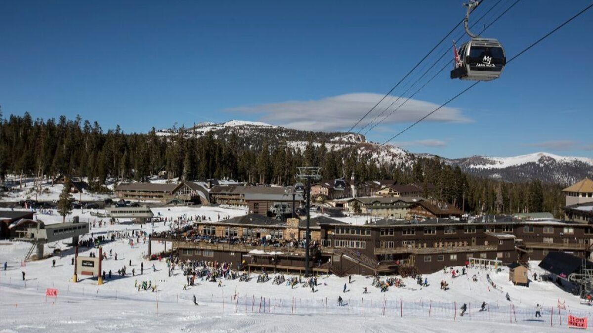 The main lodge at Mammoth Mountain in December. Mammoth Resorts says its lodges and rental properties haven’t been hurt by the proliferation of short-term rental listings on Airbnb and other sites.