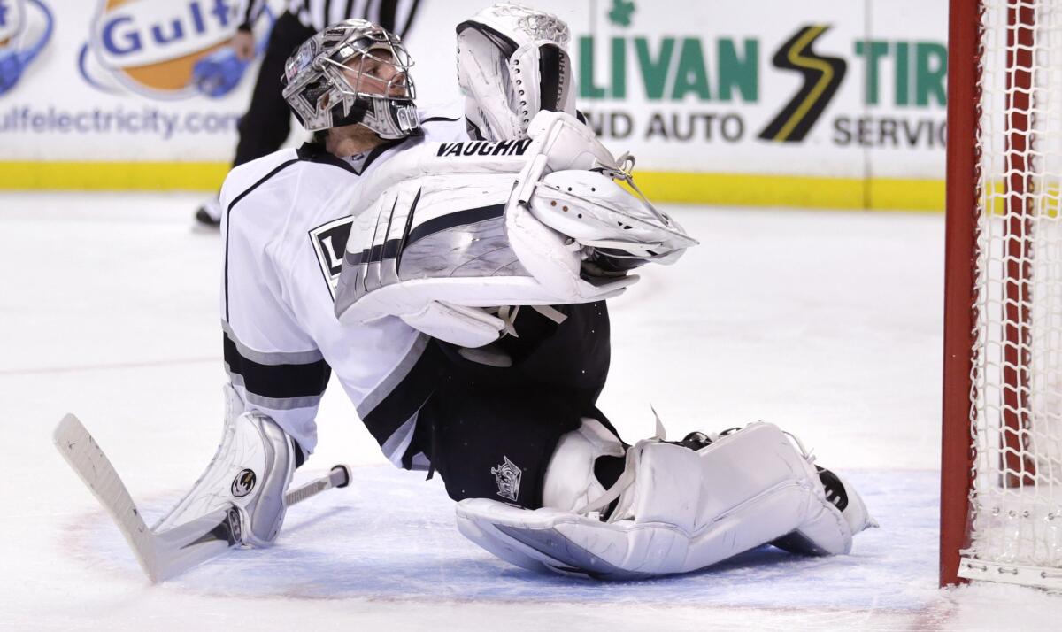 Jonathan Quick stopped 30 of Boston's shots, but he also allowed two goals in the Kings' 3-1 loss Saturday to the Bruins at TD Garden.