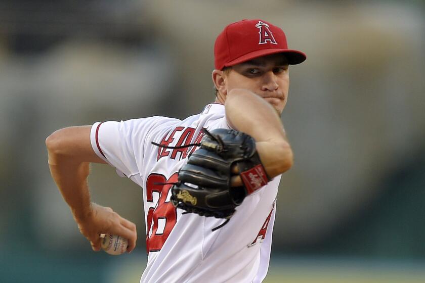 Angels starter Andrew Heaney is hoping to avoid ligament-replacement surgery in his left elbow.