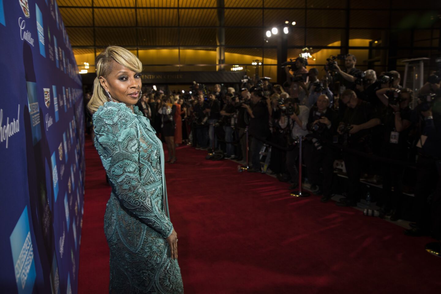 Mary J. Blige on the red carpet of the 18th annual Palm Springs International Film Festival Gala. Blige received the Breakthrough Performance Award for her work in "Mudbound."