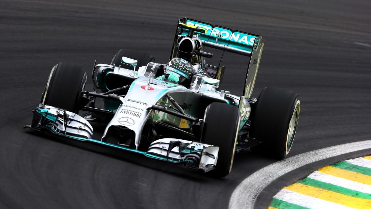 Mercedes driver Nico Rosberg competes during qualifying Saturday for Sunday's Brazilian Grand Prix.