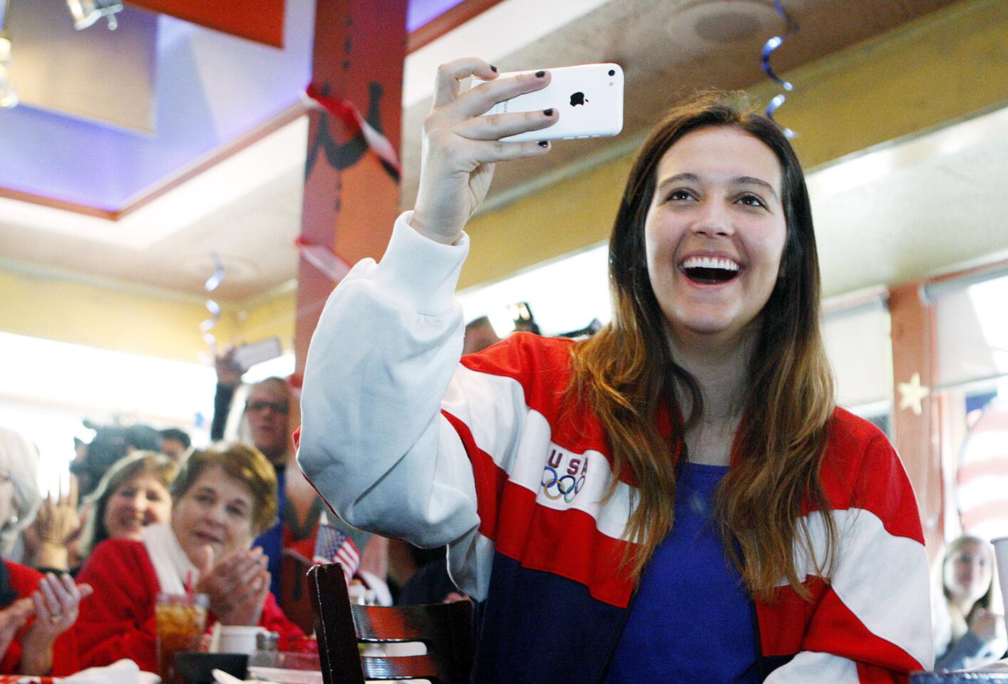 Photo Gallery: Local Olympian Kate Hansen's first luge run celebrated in La Canada