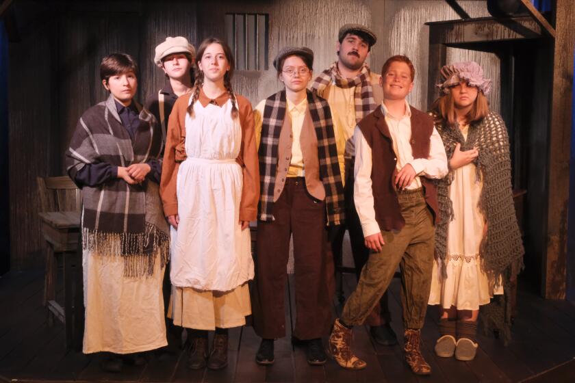 Cast members in The Cripple of Inishmaan at Theatre School @ North Coast Rep.