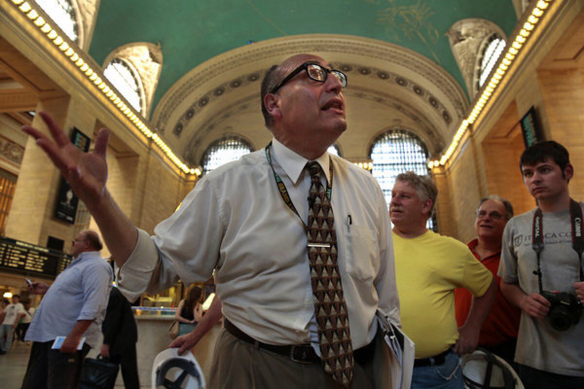 Danny Brucker, "docent in chief," has worked for Metro-North Railroad for 25 years and knows many secrets about Grand Central Terminal.
