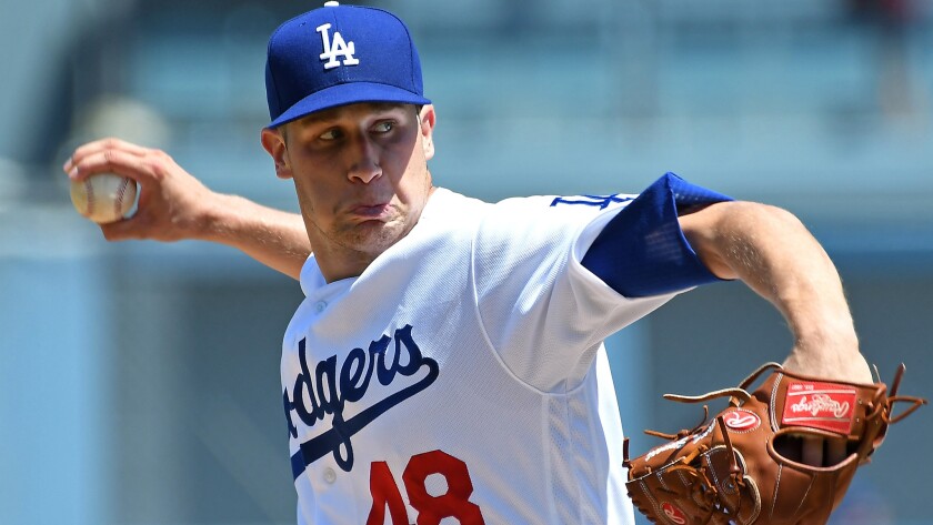 Dodgers starter Brock Stewart earned a win in his last outing against the Diamondbacks on Sept. 7.