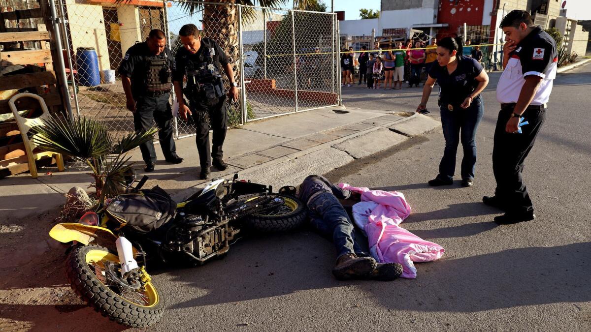 Tijuana Red Cross responds to the scene of a homicide where a man, roughly 55, was shot six times.