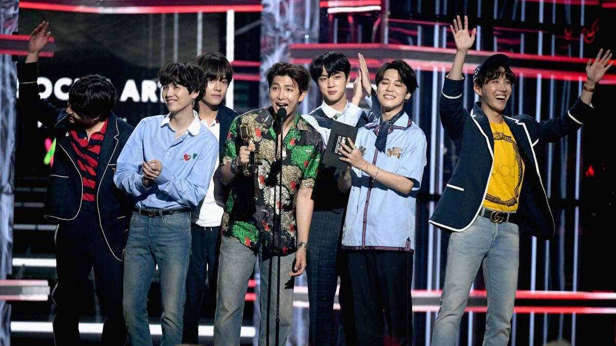 BTS at this month's Billboard Music Awards.