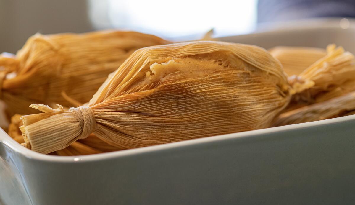 A dish of tamales
