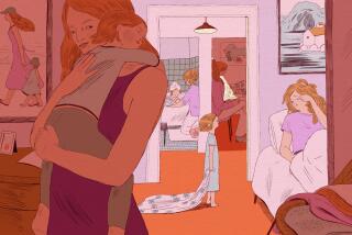 Illustration of a mother and daughter taking care of routine chores at home.