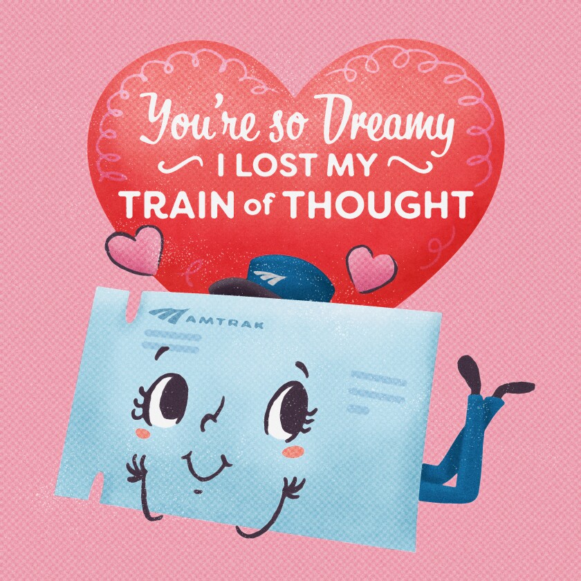 An Amtrak valentine to travelers: Take a second person along for free with companion fare sale.