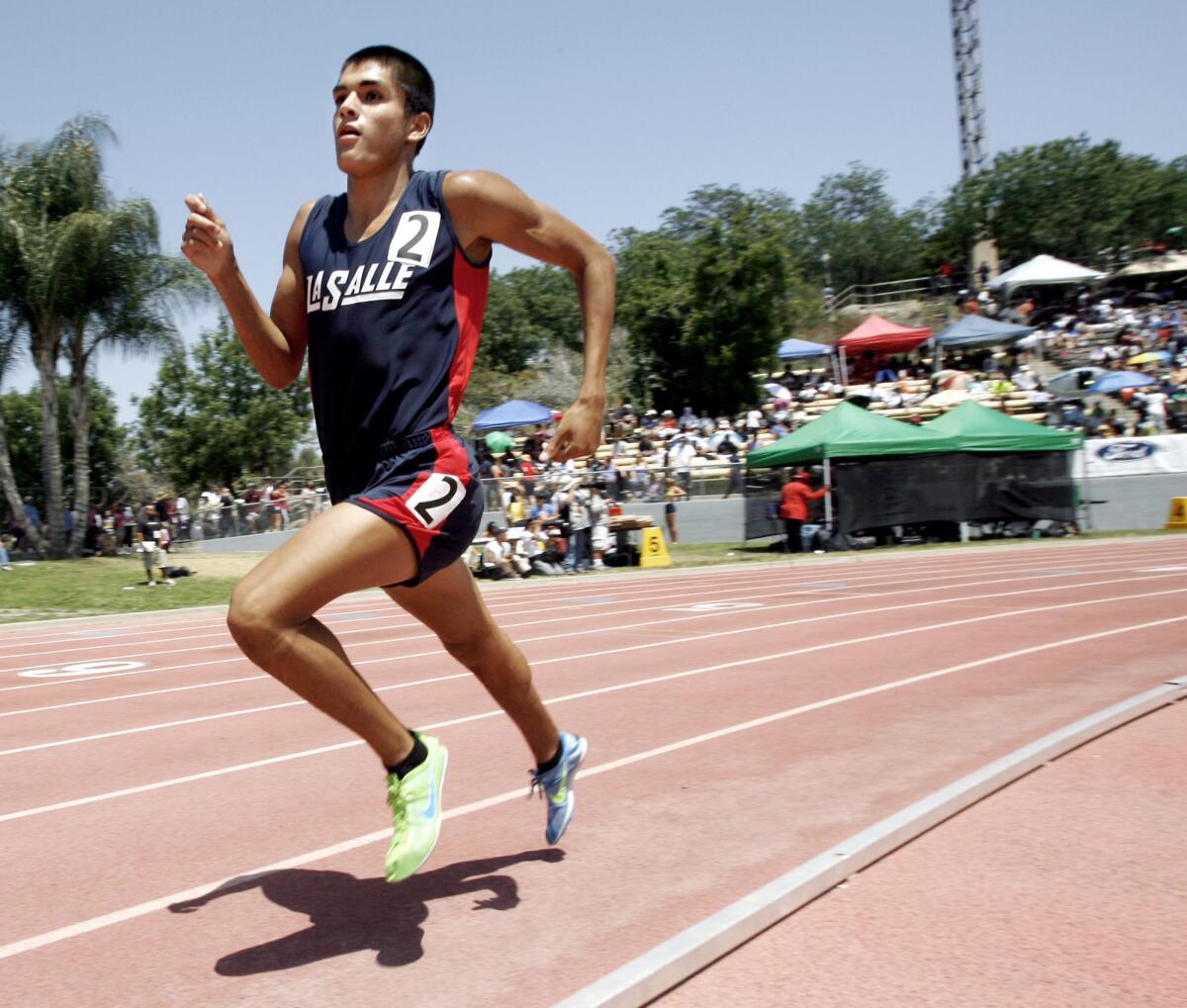 La Salle's Daniel De La Torre runs at Mt. San Antonio College on May 19, 2012.