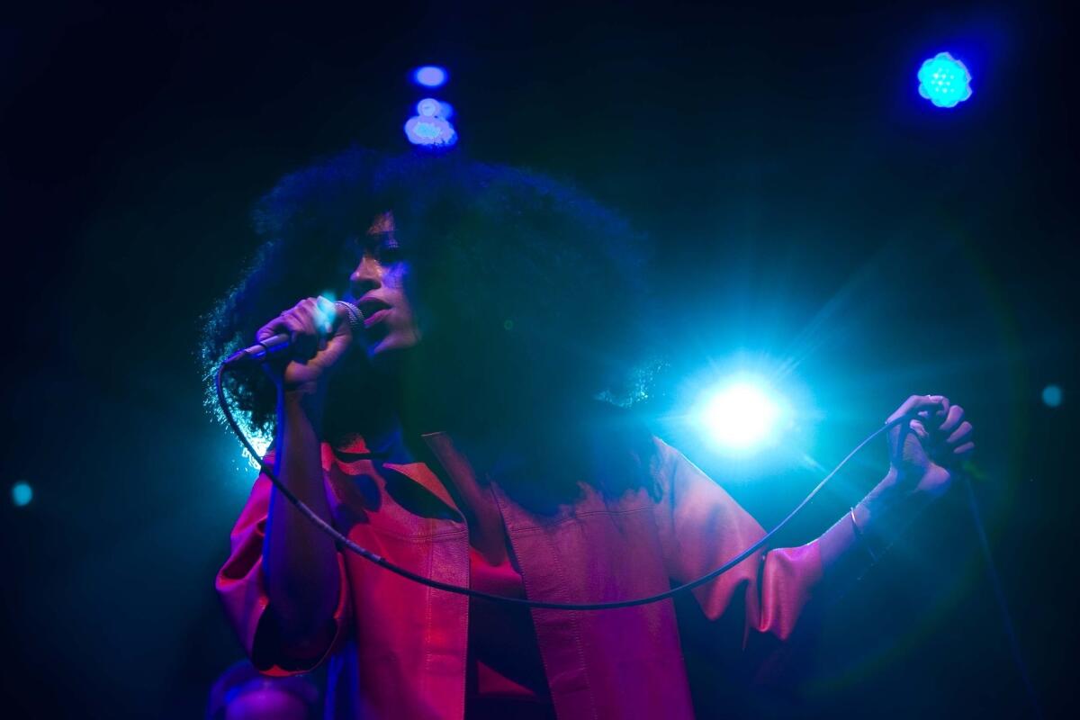 Solange performed on the Gobi stage at the Coachella Valley Music and Arts Festival in Indio on Saturday.