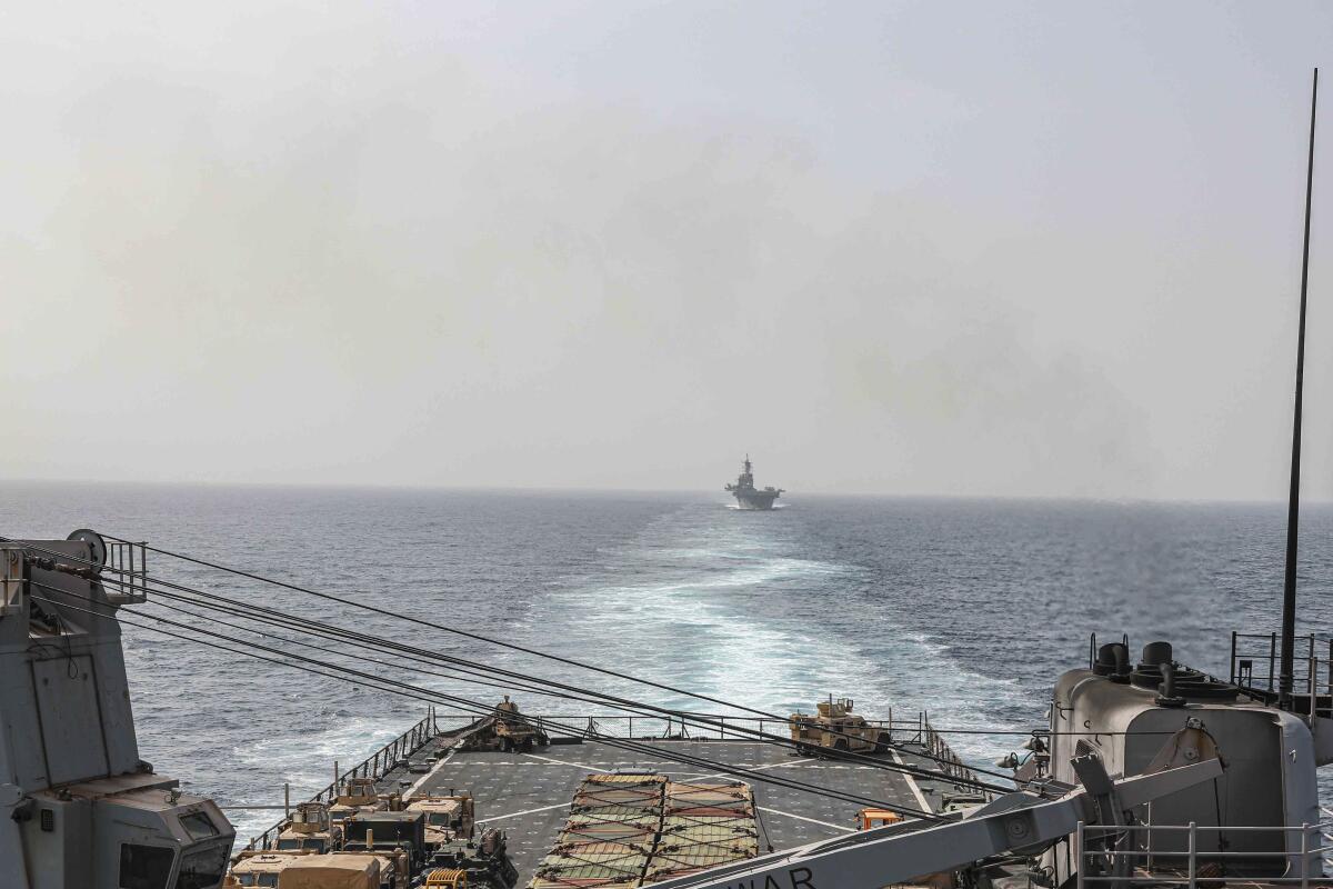 A view from a U.S. naval ship at sea
