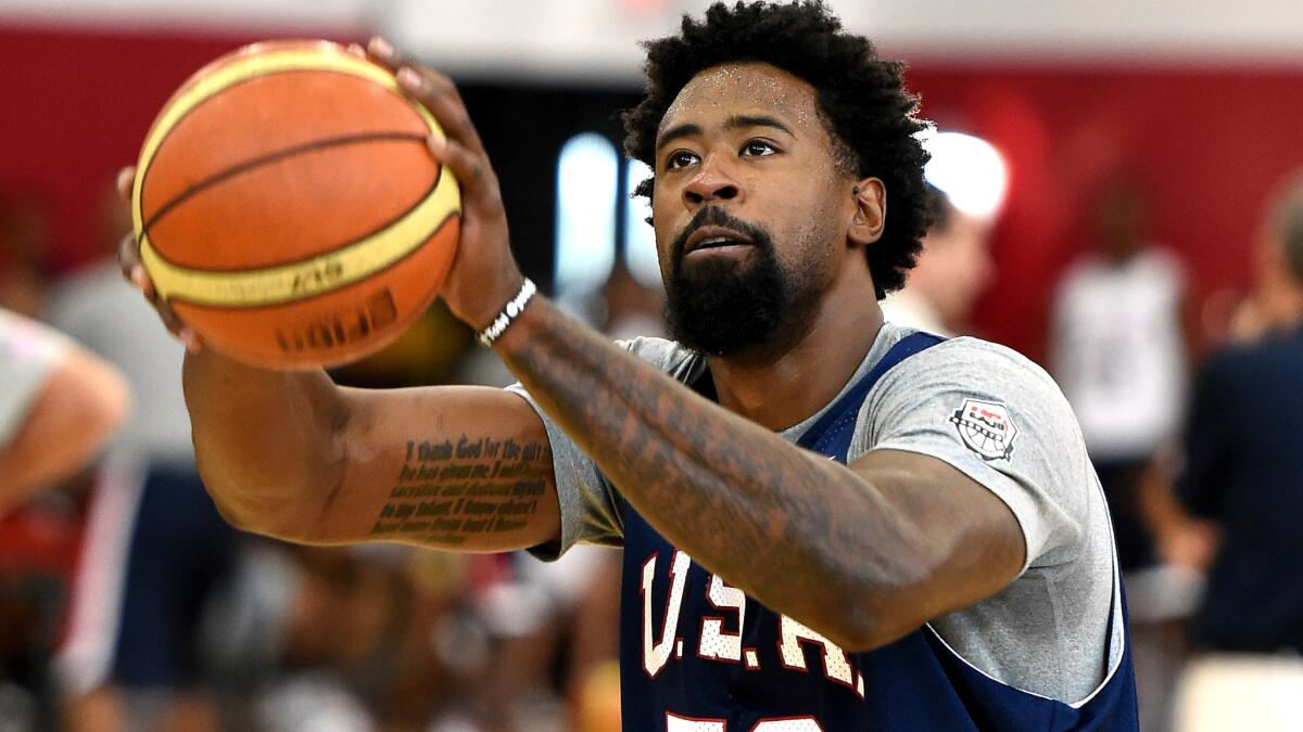 The Clippers' DeAndre Jordan at Team USA mini-camp.