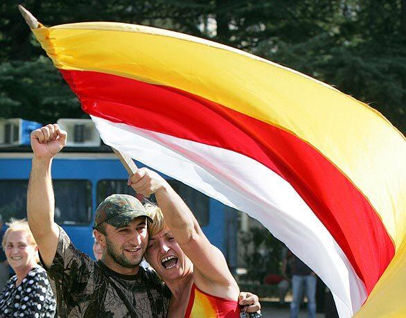 Residents of Tskhinvali celebrate the recognition of South Ossetian independence by Russia. Russian President Dmitry Medvedev announced the move, which brought people firing guns into the streets of the South Ossetian capital, but immediate condemnation from the United States, Britain and France.