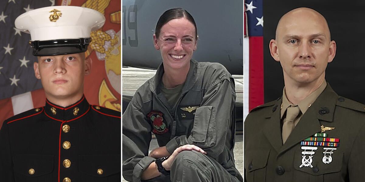 Photos of 3 Marines killed in air crash in Australia