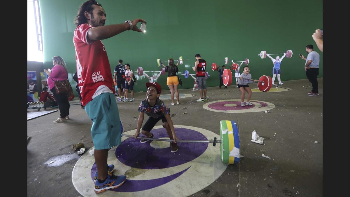 Photos and memories are made in a whimsical area of the Riocentro complex where a number of Olympic sports are played in a large convention center complex.