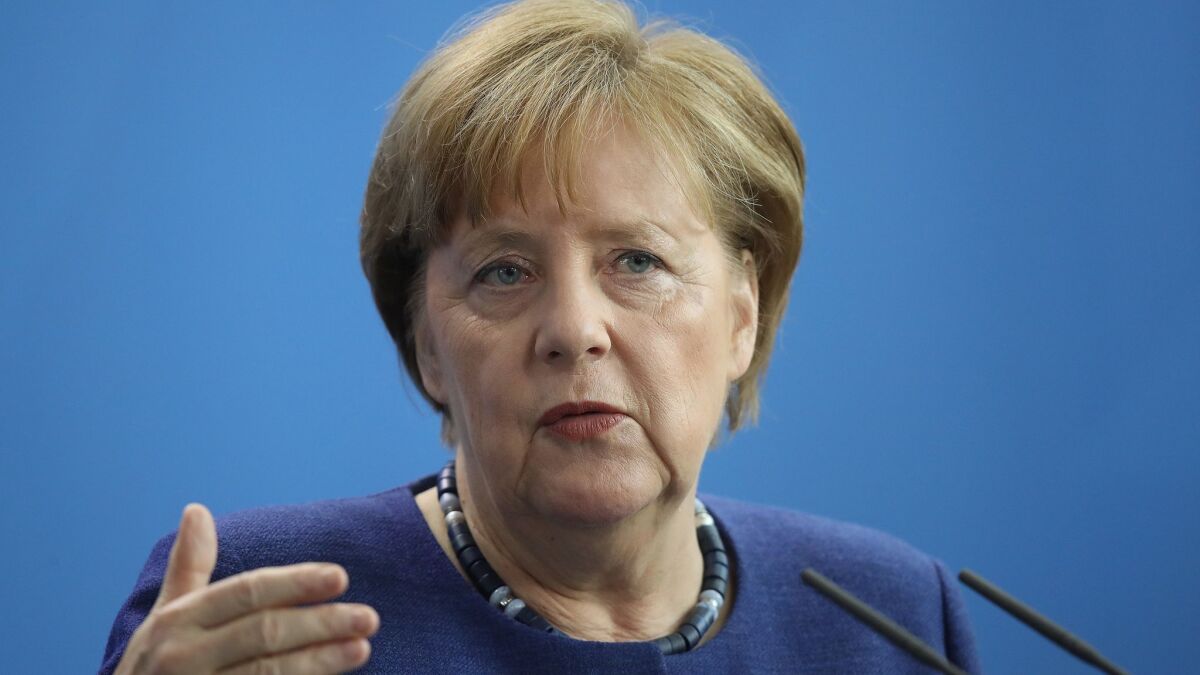 German Chancellor Angela Merkel called an attack on two men in Berlin "a very horrible incident" and vowed the government would respond "with full force and resolve" against growing anti-Semitism in Germany.