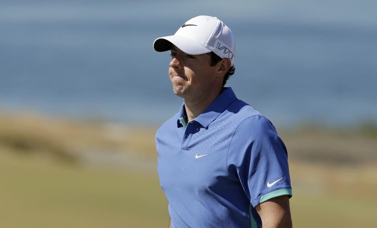 Rory McIlroy smiles after a birdie on the second hole during the third round of the U.S. Open on Saturday at Chambers Bay in University Place, Wash.