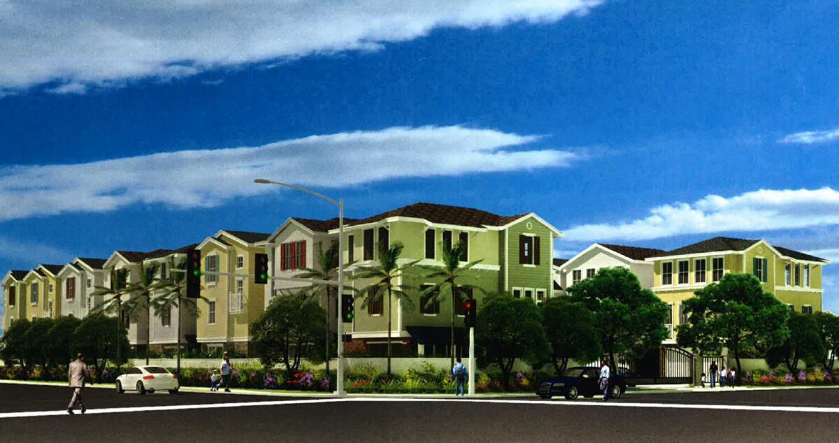 Pictured is City Commons, a 28-unit residential development near Harbor Boulevard and Hamilton Street that was approved Tuesday by the Costa Mesa City Council.