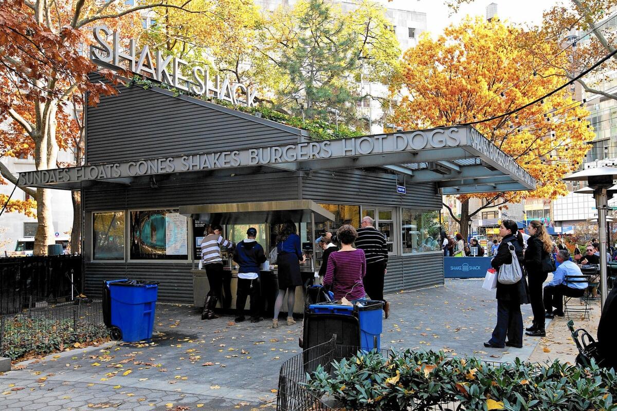 A Shake Shack restaurant in Madison Square Park in New York City. The chain, founded by Danny Meyer in 2004, is expanding at a time when so-called better burger brands have generated excitement in an otherwise lackluster sector.
