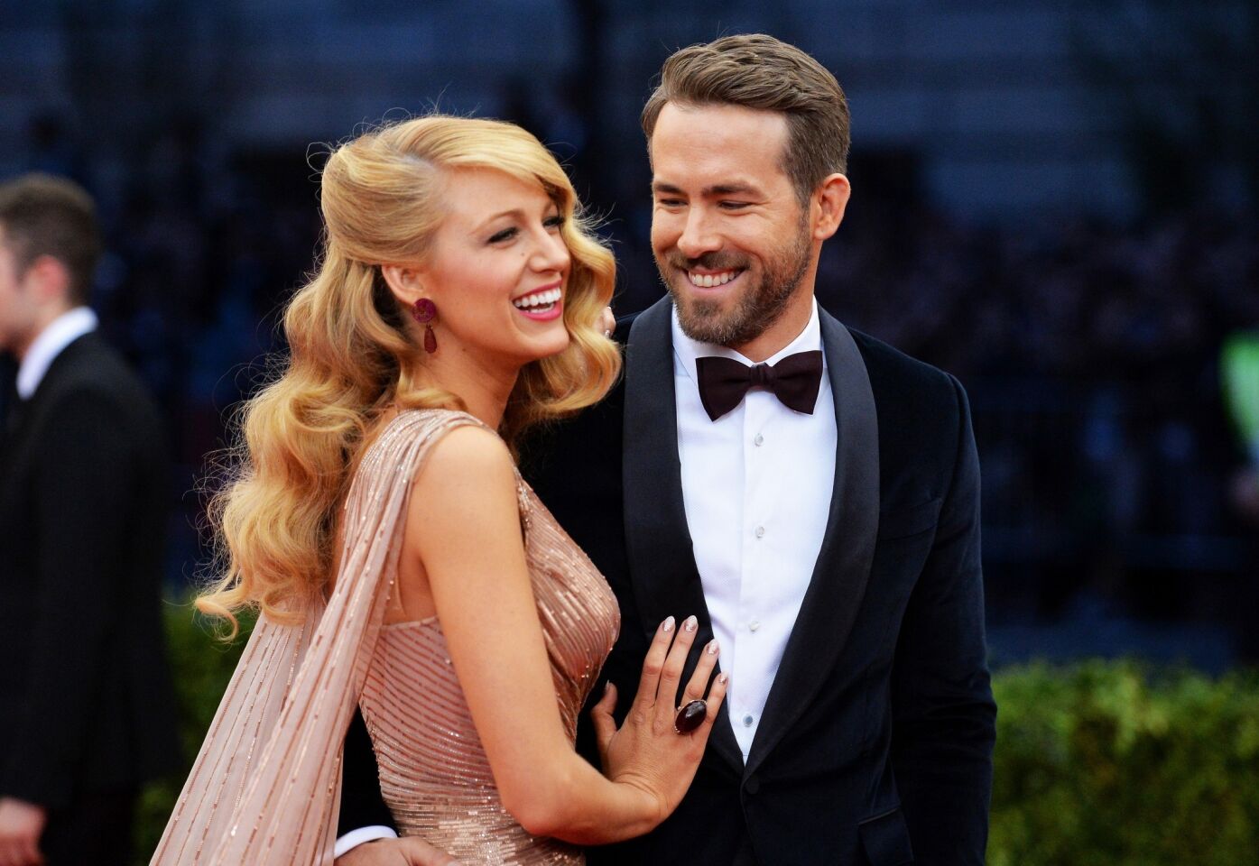 Ryan Reynolds and Blake Lively attend the "Charles James: Beyond Fashion" Costume Institute Gala at the Metropolitan Museum of Art on May 5, 2014, in New York City. Lively is wearing Gucci, the Italian design house for which she served as a spokeswoman.