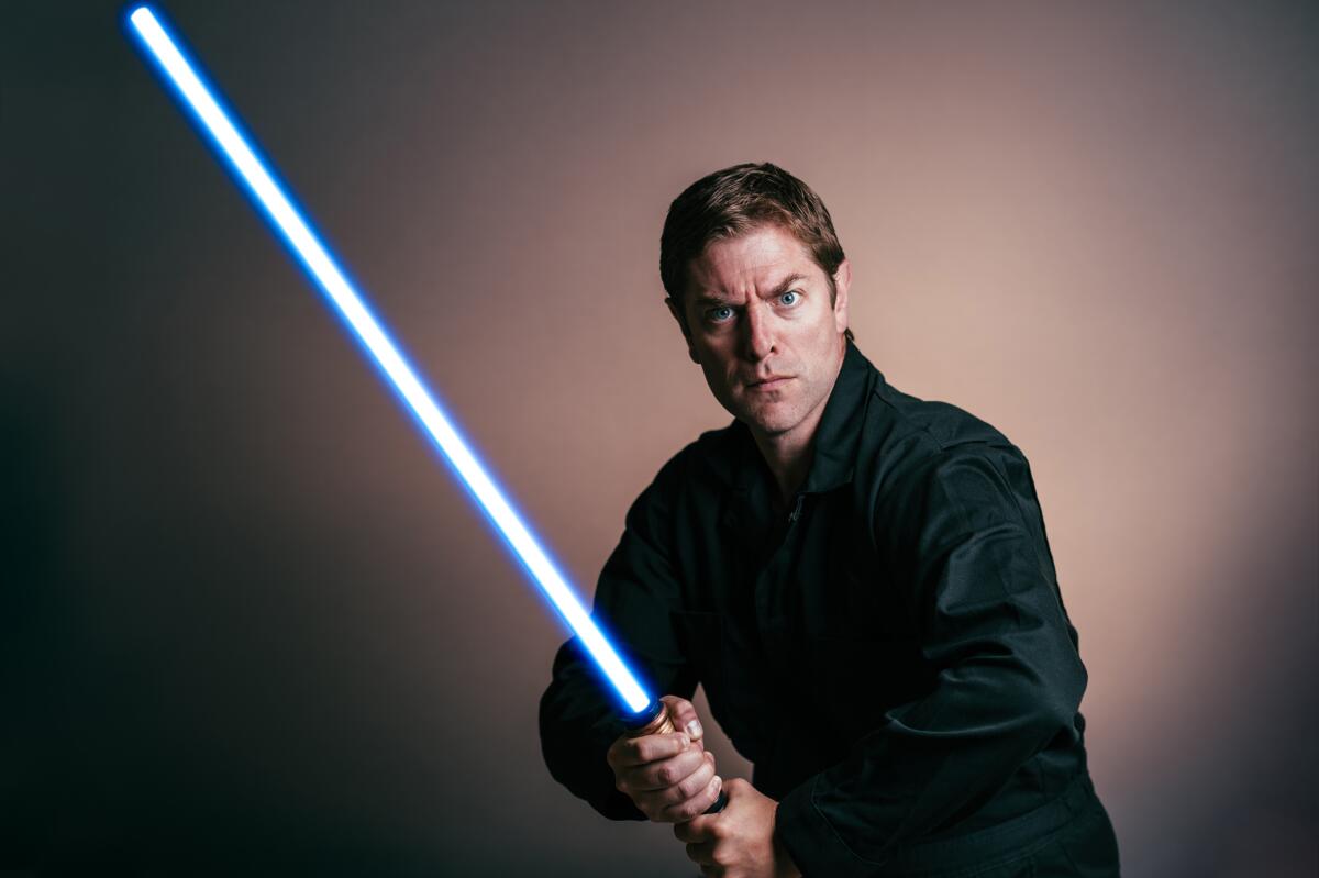 Canadian actor Charles Ross dressed as Luke Skywalker in his show, "One-Man Star Wars Trilogy."