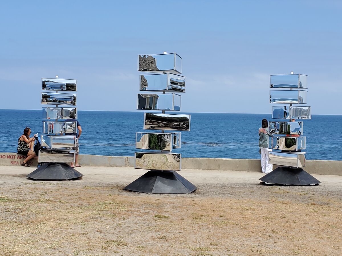 The "Reflexion" art installation is on view at Scripps Park in La Jolla through Sunday, June 26.
