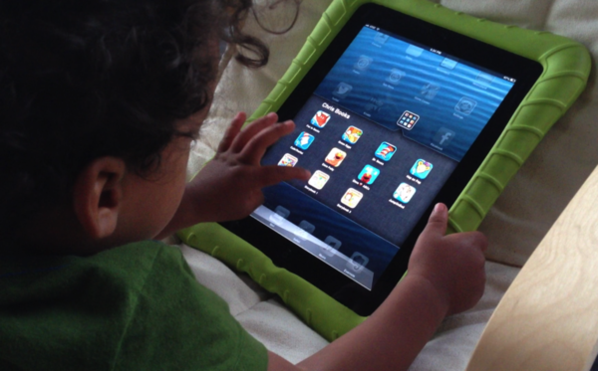 Christopher, soon to be 2 years old, is proficient at navigating his mom's iPad -- but not without taking out a few apps in the process.