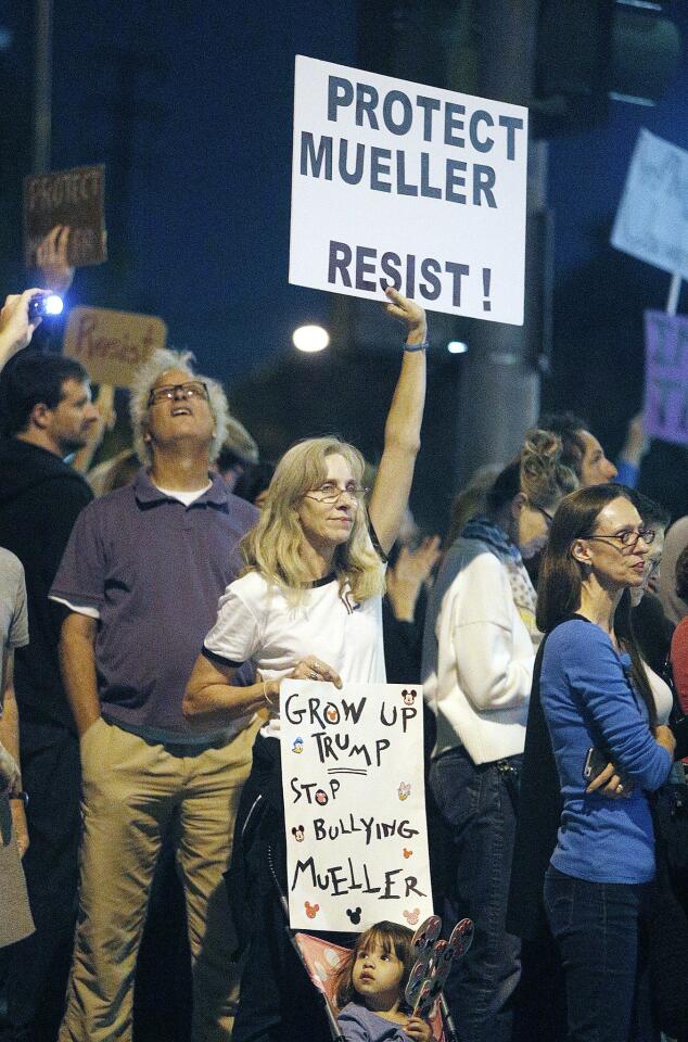 Photo Gallery: Protest in Burbank to support Mueller investigation after dismissal of Attorney General Sessions