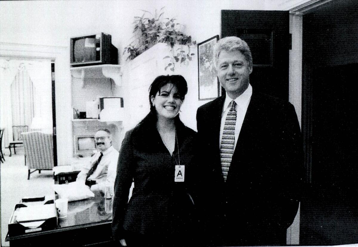 Monica Lewinsky, shown with President Clinton in 1998, has resurfaced to discuss their nearly-2-decade-old affair, spawning a new round of pointless political speculation