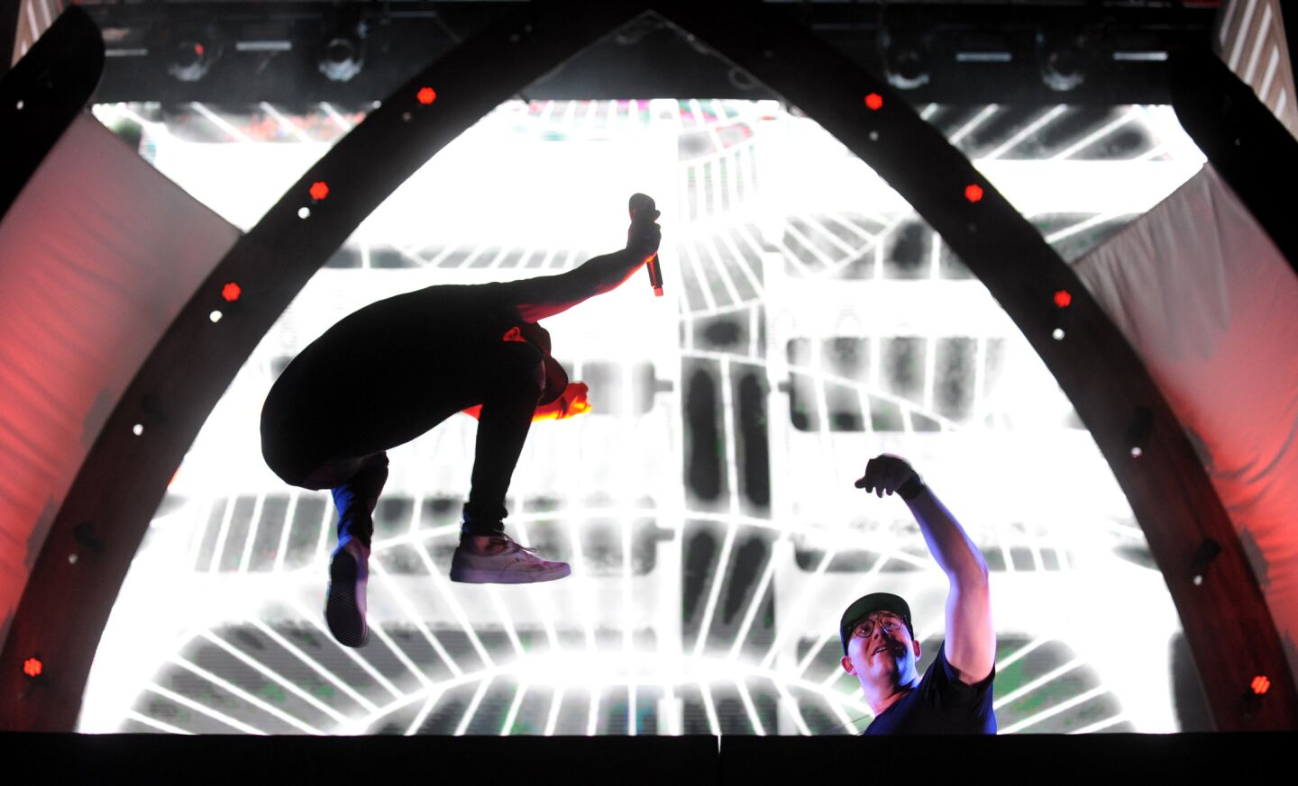 Members of SNBRN perform at the Cosmic Meadow stage during the Electric Daisy Carnival in Las Vegas on June 17.