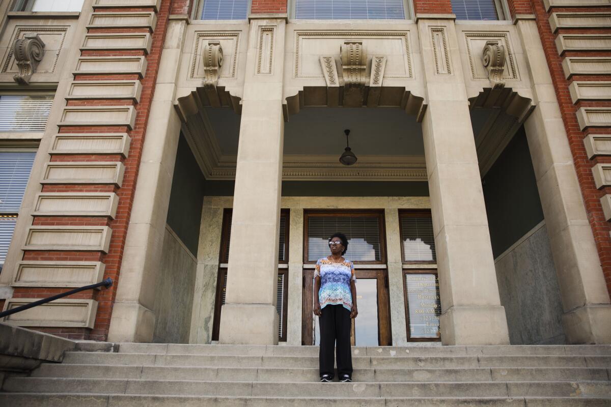 Lola Robinson outside coroner's office