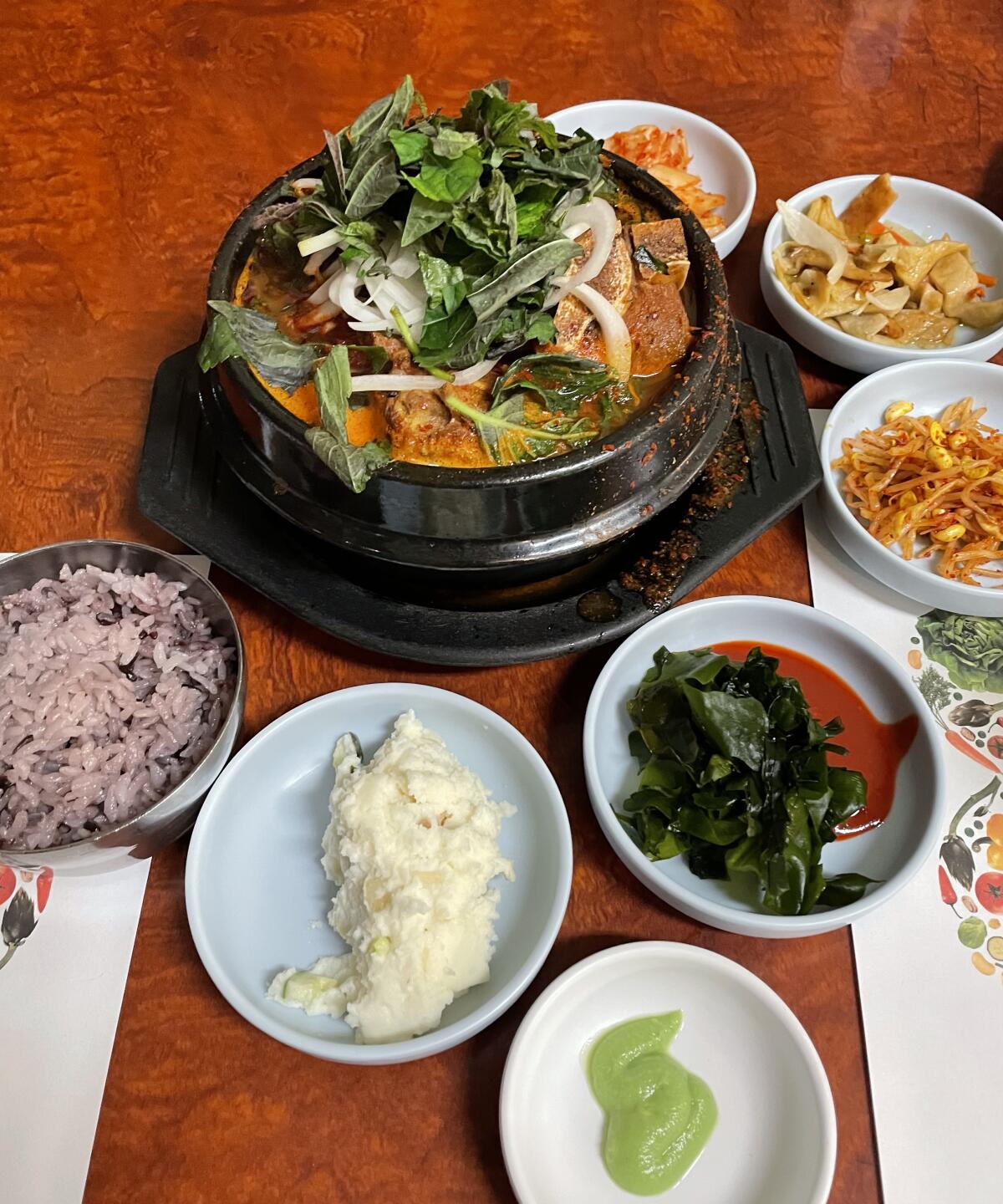 Gamja-tang, a Korean soup at Gamjatang House in Garden Grove.