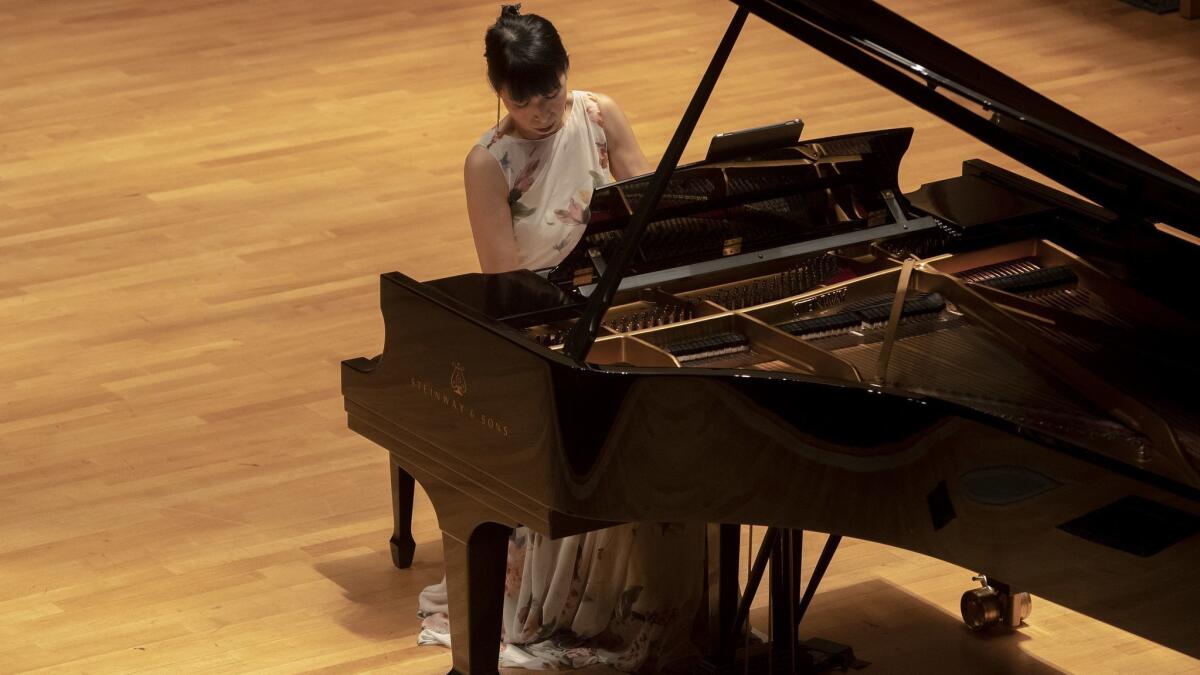Gloria Cheng performs "Garlands for Steven Stucky" in her Piano Spheres program at Zipper Concert Hall in L.A. on Tuesday.