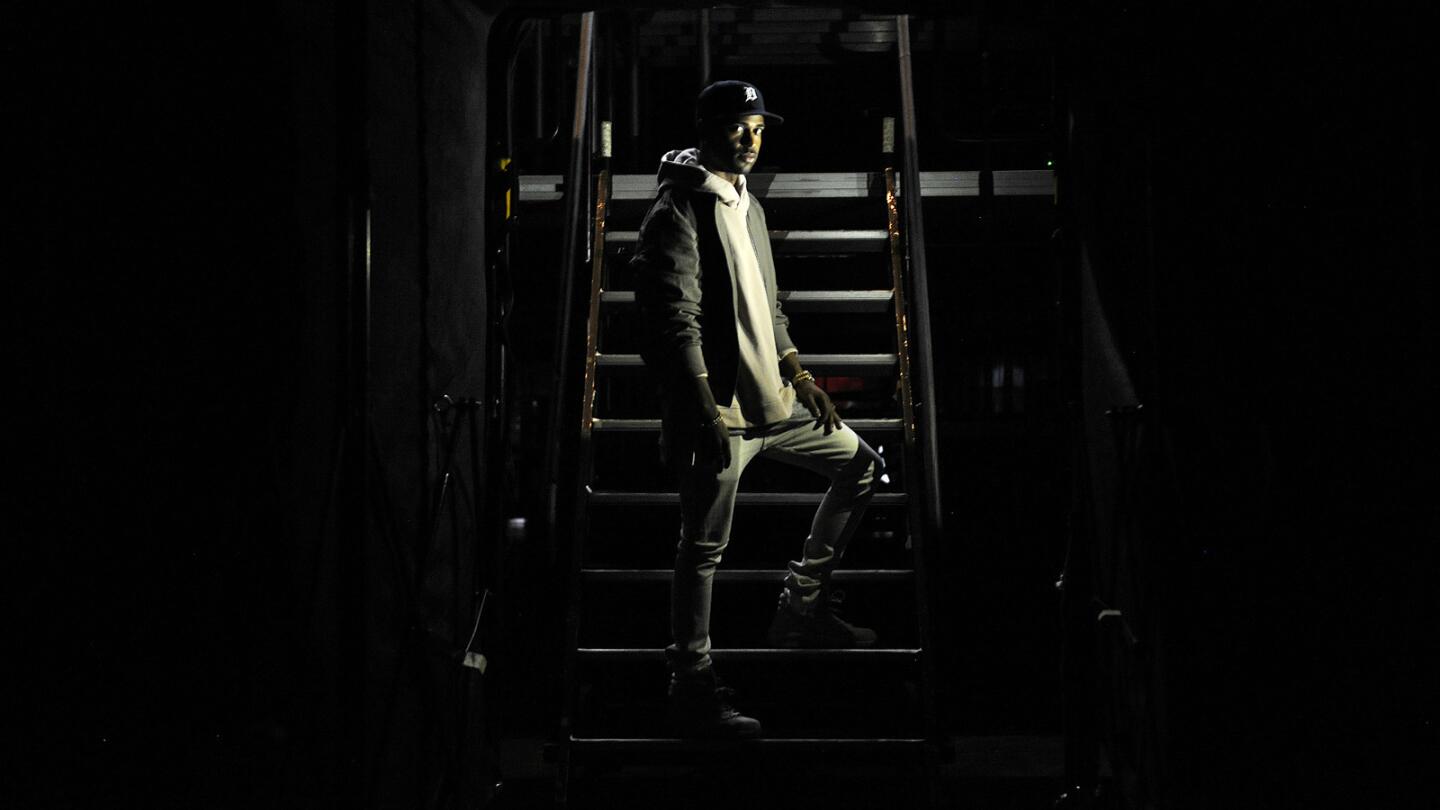 Big Sean poses for a portrait backstage before performing at Staples Center on July 19. “It’s a surreal thing," he said of his breakout. "I’m not going to lie. I’ve been having moments all tour long, this whole year really. It’s been a major year for me. Everybody is really happy and excited -- I’m excited too.”