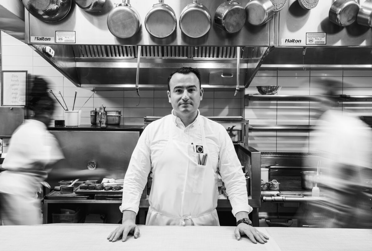 Chef Val M. Cantú at Californios, his Michelin two-tar contemporary Mexican restaurant in San Francisco.