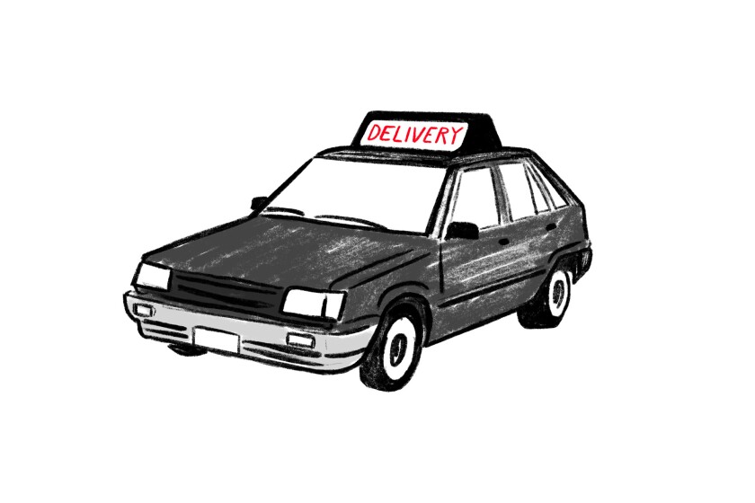 illustration of a delivery car