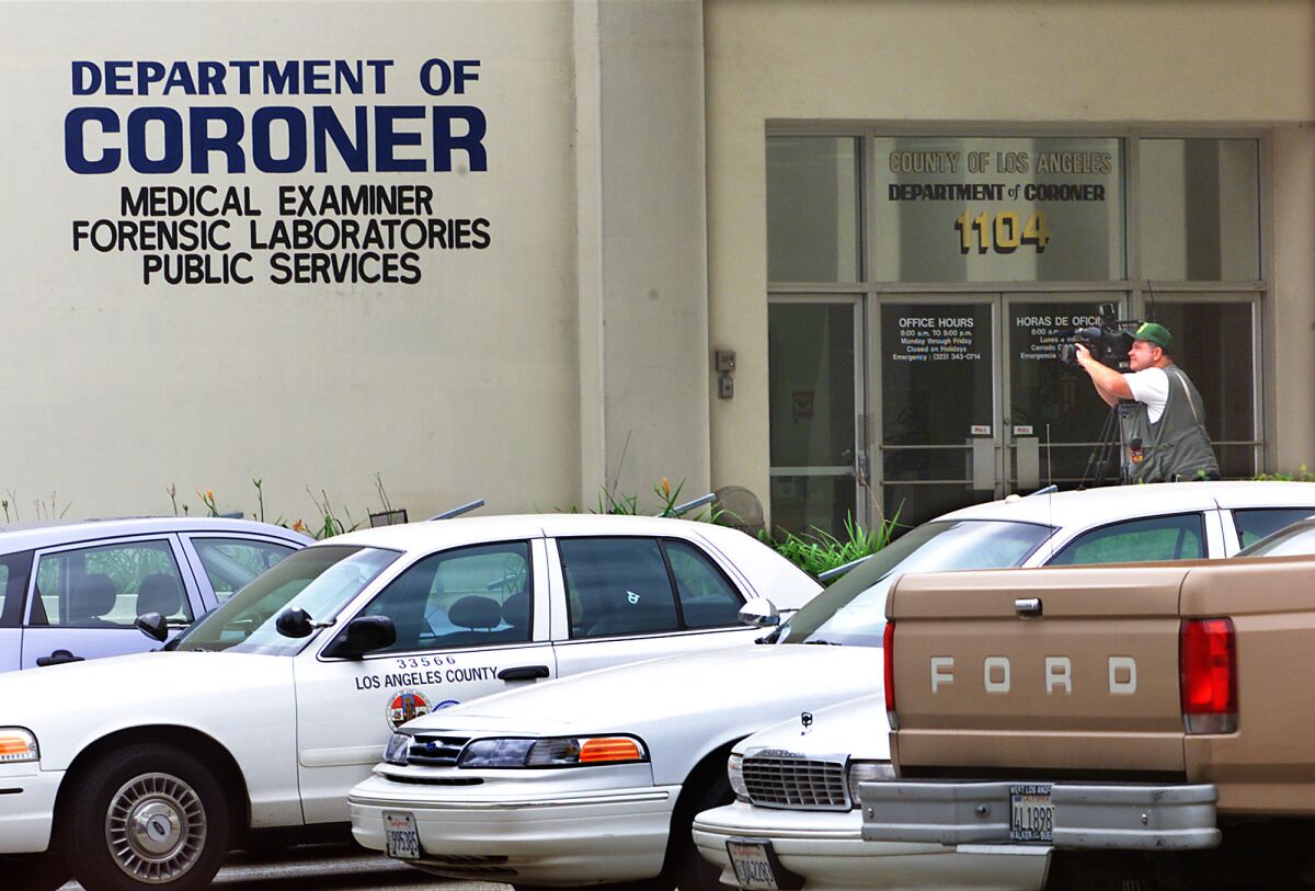 The Los Angeles County coroner suspects that a staff member leaked details regarding a stolen leg.