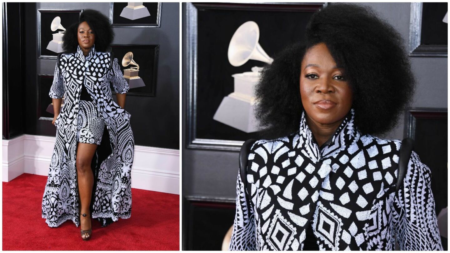 India Arie arrives for the 60th Grammy Awards on January 28, 2018, in New York.