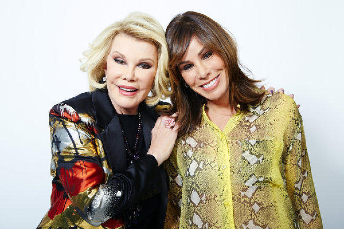Comedian Joan Rivers, left, and her daughter Melissa Rivers in New York. Joan Rivers hosts the show "Fashion Police;" the writers for the show are on strike.
