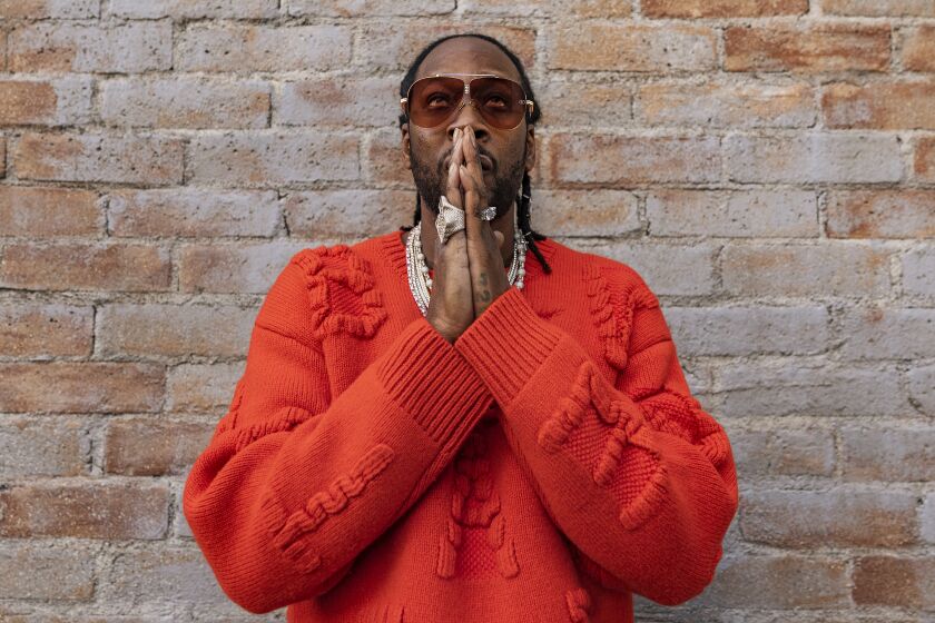 2 Chainz poses for a portrait on Friday, Nov. 4, 2022, in Los Angeles. The Grammy Award-winning rapper is bringing his star appeal as host of Amazon Music Live - a weekly live-streamed concert series featuring today’s biggest stars including Lil Baby, Megan Thee Stallion, Lil Wayne and Kane Brown. The series streams on Prime Video after Thursday Night Football and filmed each week in Los Angeles in front of a live audience. (AP Photo/Damian Dovarganes)