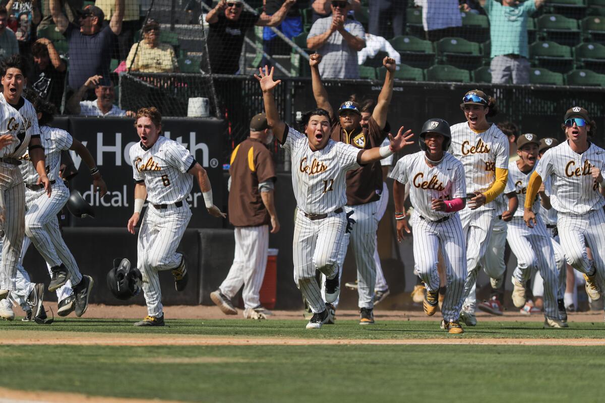  Crespi celebrates walk-off win.