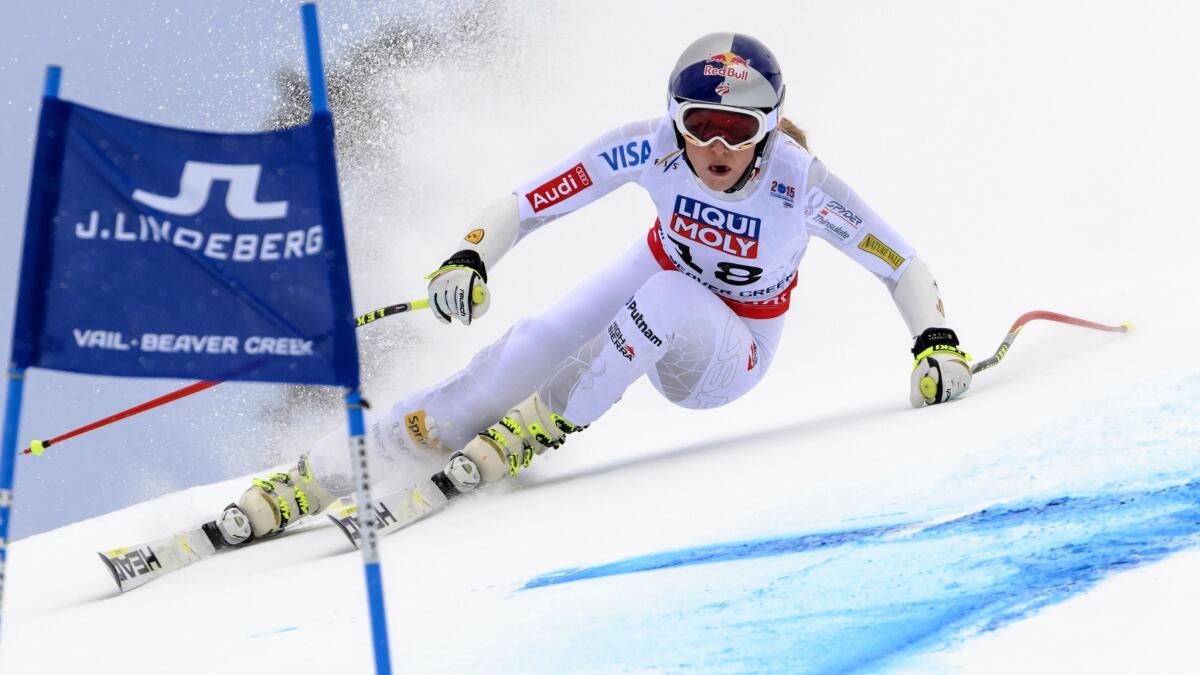Lindsey Vonn competes in the super-G at the world championships in Beaver Creek, Colo., on Tuesday.