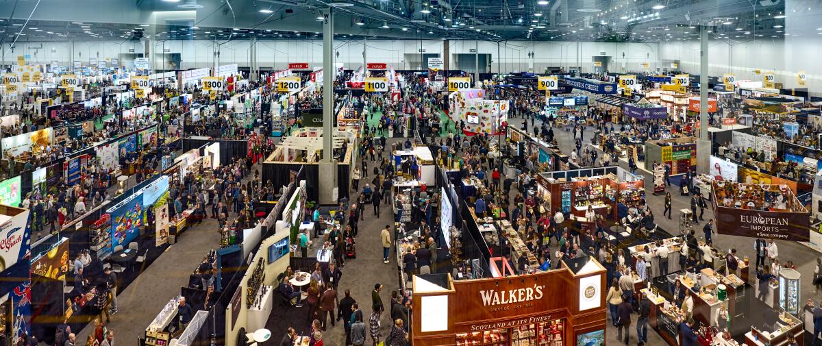 An overview of a portion of the Winter Fancy Food Show. 