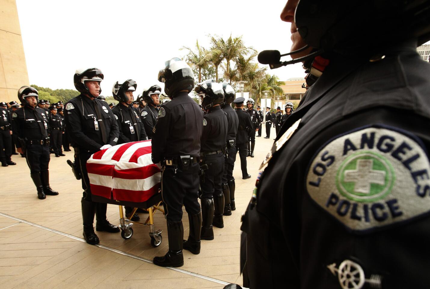 Funeral for LAPD motorcycle officer Chris Cortijo