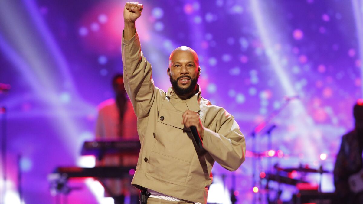 Common in "Let's Go Crazy: The Grammy Salute to Prince"  on CBS.