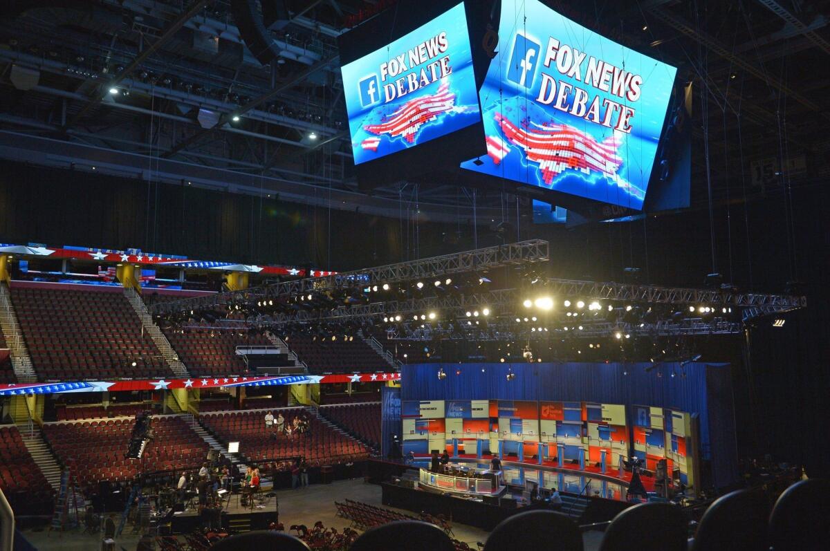 The debate hall for Thursday's Republican presidential primary debate: Quicken Loans Arena in Cleveland.
